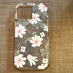 13 Pro Max Rifle Paper Co. Botanical Phone Case - Pink and Green